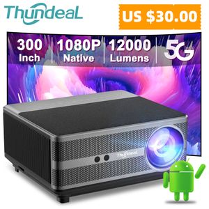 スマート プロジェクター ThundeaL フル HD 1080P プロジェクター TD98 WiFi LED 2K 4K ビデオ映画スマート TD98W Android プロジェクター PK DLP ホームシアター シネマ ビーマー 230706