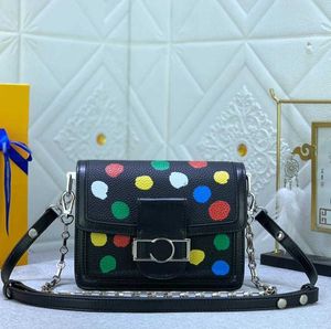 YK designer dots mini bolsa tiracolo moda multicolorida feminina bolsa de ombro única bolsa de couro real mapa estrela de alta qualidade corrente vintage carteira de designer