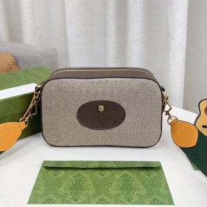 Crossbody Bag Marmont Vintage Messenger çantaları kadın çanta kamera tarzı çanta bej tuval çanta deri debriyaj moda çapraz vücut