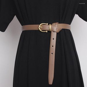 Cintos femininos moda passarela couro genuíno cummerbunds vestido feminino espartilhos cós decoração cinto estreito TB1627