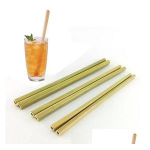 Sugrör Barware Sts Bamboo St 23Cm Återanvändbara Miljövänliga Drycker Rengöring Borst Bar Verktyg Festtillbehör Drop Delivery Hem Dhzy3