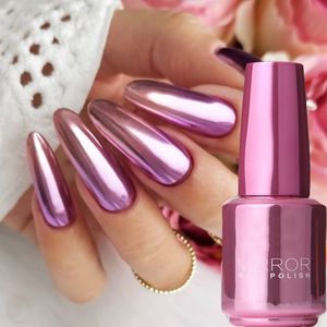 Nail Gel 18ml Metallic Gel Nail Polish Varnish Semi Permanent Mirror Effect Rose Gold Silver Nail Varnishes Glitter Nail Art Decorations 230706