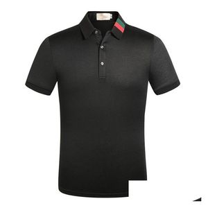 Herren Polos Sommer Herren S T-Shirts Baumwollhemden Einfarbig Kurzarm Tops Slim Atmungsaktive Streetwear Männliche T-Shirts US-Größe Xxxl Dro Dhxhp