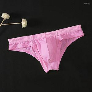 Mutande Slip da uomo sexy Trasparenti A vita bassa Morbida e accogliente Traspirante Custodia rigonfia Intimo bianco / nero / rosa