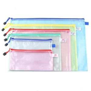 Filing Supplies 12 Pcs Plastic Transparent File Folders Zipper Storage Bag Office Document Folder School Pocket Organizer Waterproof 230706