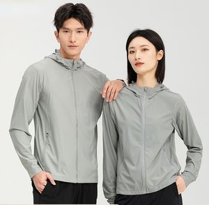Couples Wear Original Yarn Sunscreen Clothes Women's UV Resistant Breathable Ice Sun-protective Clothing Warp Knitted Light Skin Clothes Men's Printing