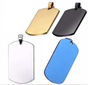 Stainless Steel Dog Tag Military Army ID Stainless-Steel Name Blank Dogs Tags Pendant Rectangle Jewelry JL1490