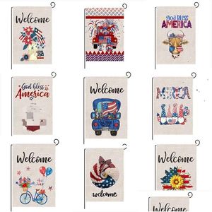 Banner Flags Independence Day Garden Flag Double Sided Printing Spring And Summer Outdoor Welcome 47 X 32Cm 13 Style T500656 Drop De Dhhbf