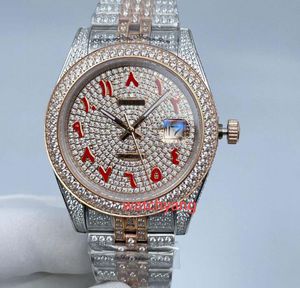 Herrmekanisk klocka Full Star Diamond Calendar of the Week Series 41mm Scale Sapphire Mirror Folding Spänne rostfritt stål Diamond Sports Watch