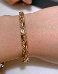 Gegenqualität 2023 New Victoria Rose Gold Leaf Armband Sterling Silber vergoldet Ornament Elegant Vine Girl Tiffay mit Logo