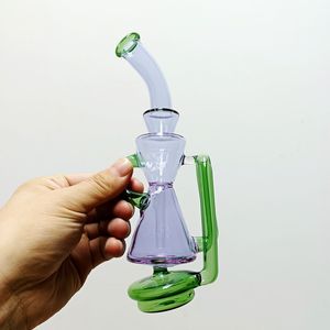 Einzigartiges Design Glas-Wasser-Recycler-Bong-Wasserpfeifen 7-Zoll-Öl-Dab-Rig-Bubbler-Rauchpfeifen