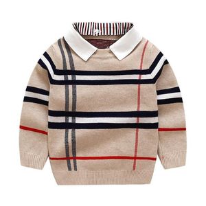 Kinder Hemden 2021 Herbst Winter Jungen Pullover Gestrickte Gestreifte Kleinkind Langarm Plover Kinder Mode Pullover Kleidung Drop Delive Dhxyo