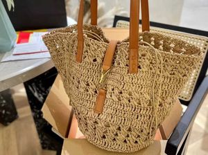 23ylsy new Beach Bag Casual Rattan Large Capacity Totes Designer Wicker Woven Women Handbags Summer Beach Bali Straw Bags Lady Travel Big Basket Purse