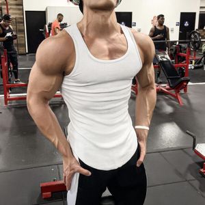 Linne för herr Gym Gym Fitness Linne Herr Cool Sommar Pure Color Fritidsväst Man Ärmlösa Toppar Gym Slim Fritidsundertröja Herrkläder 230706