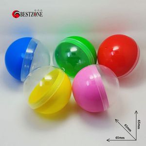 Balão 50Pcs 65MM Metade Transparente Meia Colorida Bola Surpresa Brinquedo Cápsula Corpo Dividido Recipiente Redondo Doce Para Máquina de Venda Automática 230706