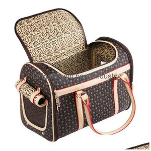 Dog Carrier Luxury Puppy Small Wallet Cat Valise Sling Bag Waterproof Premium Pu Leather Carrying Handbag For Outdoor Travel Walking Dhrvg
