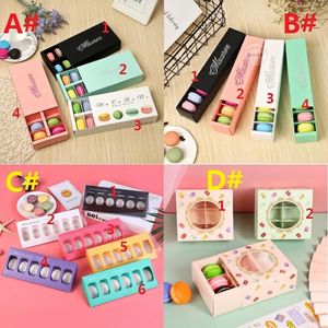 Colorful Macaron Box Holds 12 Cavity 20x11x5cm Food Packaging Gifts Paper Party Boxes For Bakery Cupcake Snack Candy Biscuit G0707