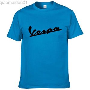 القمصان للرجال Vespa t Shirt Men 2023 Funny Vespa T-Shirt 100 ٪ Retro Short Sleeve Dound Dound Tees Male L230707