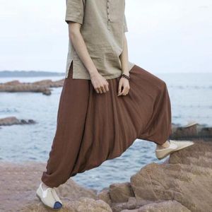 Men's Pants Harem Men Pant Large Crotch Travel Casual Style Retro Drop Joggers Trousers Baggy Loose Wide Leg