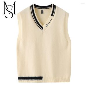 Maglioni da uomo Autunno 2023 Gilet casual con scollo a V Gilet di lana Maglione sciolto senza maniche e cappotto lavorato a maglia da donna