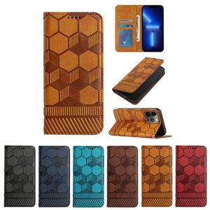 Capas de carteira de couro de grão de futebol para iphone 15 14 pro max 13 12 mini 11 8 7 se moda bola de luxo masculina quadro de crédito slot para cartão de identificação bolso titular ímã bolsa