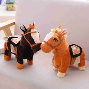 Stuffed Plush Animals Electronic Interactive Horse Walk Along Horse With Remote Control Leash Dancing Singing Walking Musical Pet Toys For Kids L230707