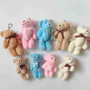 Doldurulmuş peluş hayvanlar 8cm karikatür oyuncak ayı peluş doldurulmuş oyuncak çiçek buket eklem mini oyuncak ayı için diy düğün ev dekoru çocuk oyuncak bebek hediyesi l230707