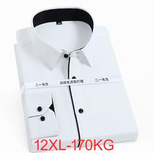 Men's Dress Shirts Autumn Spring Men Office Shirt cotton Plus Size 10XL 12XL 9XL Formal Shirts long Sleeve Business Big 5XL 11XL Blue Black Shirt 230706