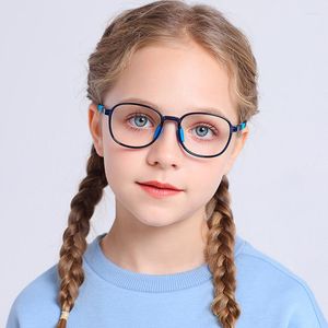 Sonnenbrille Kinder TR90 Anti-blau Oval Weiche Brille Rahmen Mädchen Langlebige Farbe Plain Junge Brillen Nette Dekorative Computer