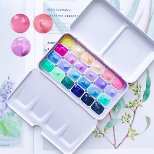 Painting Pens Rubens Candy color watercolor paint box 24 colors1ml Portable mini Beginner Macaron set art supplies 230706