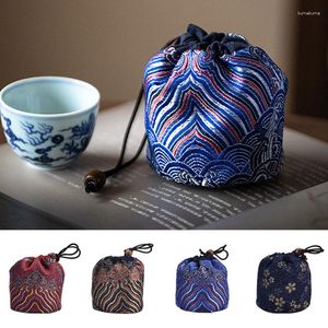 Opakowanie na prezent 1 szt. Ściągana sznurkiem bawełniana torba zestaw do herbaty etui do przechowywania opakowanie na biżuterię chiński haft przyjęcie przynoszące szczęście świąteczne torby upominkowe