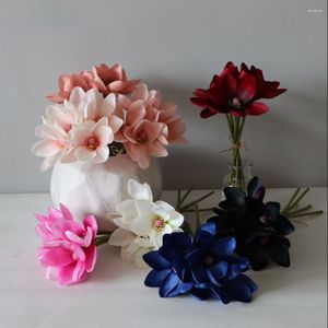 Dekoratif Çiçekler 5 PCS/Lot Manolya Ev Düğün Dekorasyonu için Yapay Çiçek Buketi Sahte Sahte