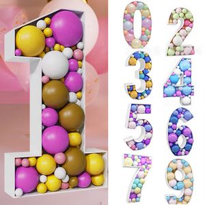 Other Event Party Supplies 7393cm Giant Figure 09 Balloon Filling Box Kids 1st 2nd 18th Birthday Decoration Number Balloon Frame Stand Anniversary 230706