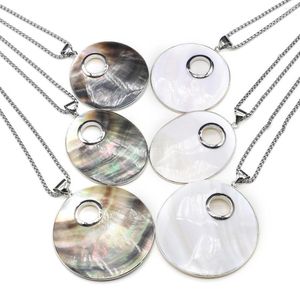 Pendant Necklaces Natural Shell Mother Of Pearl Necklace Round Shape Exquisite Charms For Jewelry Making DIY Personality Accessories Gifts