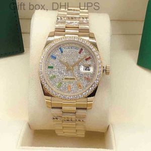 Datejust etc2836 3235 Ladies Automatic Watch 36mm Diamond Bezel Sapphire Face Rainbow Square Ding Stainless Steel Discount Waterproof