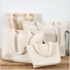 Storage Bags Canvas Grocery Bag Food Shopper Eco-Friendly Foldable Folding Pocket Tote Portable Shoulder Handbags Shopping