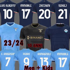 23 24 Lazio fotbollströja 2023 2024 Lazio jubileumsfotbollströja PEDRO Svart LUIS ALBERTO IMMOBILE SERGEJ Herr Barn LAZ-kit Uniform maillot maglia da calcio
