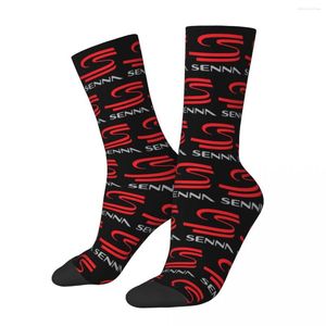 Men's Socks Winter Warm Crazy Design Women's Ayrton Senna Logo Sweat Absorbing Basketball