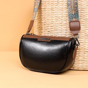 Marsupi Luxury Oil Wax Borse da donna in vera pelle Moda Donna Spalla Vintage Tinta unita Mucca Borsa a tracolla femminile