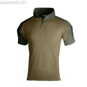 Camisetas masculinas Camisetas táticas masculinas Camuflagem Roupas de caça Escalada Camisetas curtas Camisas de combate do exército de assalto Militar Caminhada Tática ao ar livre L230707