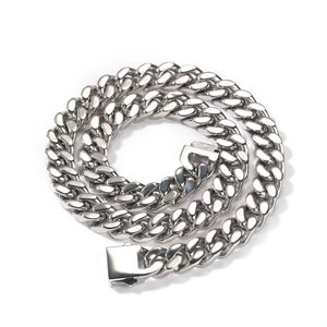 8-12mm Hip Hop Mens Gold Cuban Link Chain Necklace Jewelry 316L Stainless Steel