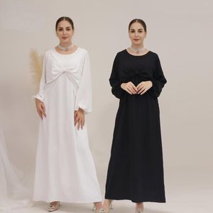 Abbigliamento etnico Abito da donna a tunica Dubai Sottostrato in raso lungo Medio Oriente Abaya per abiti Vestidos Arabes Y Turcos