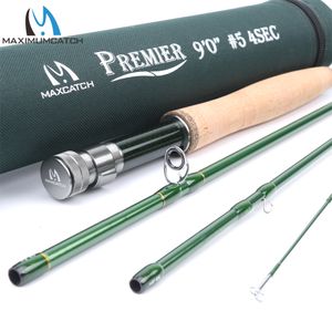 Boat Fishing Rods Maximumcatch 3-12wt 2.7M Fly Fishing Rod Portable 4section Carbon Fiber Fast Action Fly Rod With Cordura Tube Bass Fishing Pole 230706