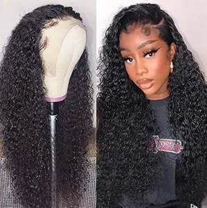 Water Wave Lace Front Human Hair Wigs For Women Pre Plucked Curly 26Inch HD Lace Frontal Wigs Human Hair