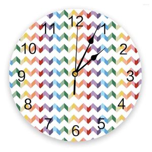 Wall Clocks Ripple Colorful Stripe 3d Clock Modern Design Farmhouse Decor Kitchen Vintage PVC Round Living Room Decoration