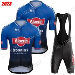 Cycling Jersey Sets Team Alpecin Deceuninck Set Short Sleeve Netherlands Clothing Road Bike Shirts Suit MTB Wear Ropa 230706