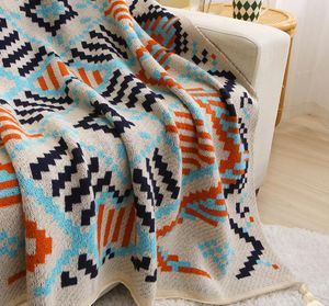 Cobertores estilo boêmio cobertor de malha El para cama casa sofá macio e confortável com franjas para acampamento