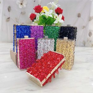 New handmade beaded bag, beaded Dinner Bag, vertical small square bag, banquet dress, women's handbag 230707