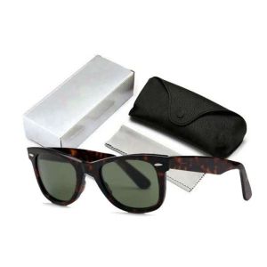 occhiali da sole quadrati di lusso wayfarer uomini da donna telaio acetato con lenti in vetro a raggio occhiali da sole per maschio con scatola
