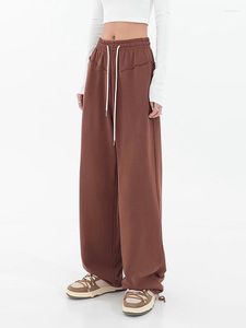Spodnie damskie swobodne workowate szerokie nogi dres kawa luźna sznurka wysoka talia streetwearu damskie joggery spodnie spodnie 2023